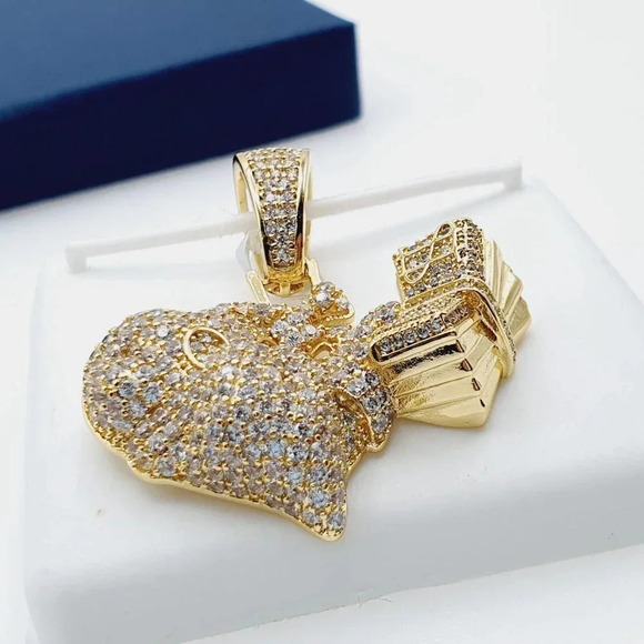 "14K Gold Plated Cubic Zircon Pendant, EVBRS362 - Picture 8 of 10